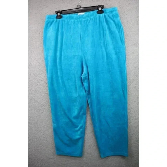Drapers & Damons Petites Turquoise Blue Pull On Pants-Size PXL-Velour - Picture 1 of 8